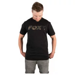 T-shirt Print Logo Noir et Camo - FOX