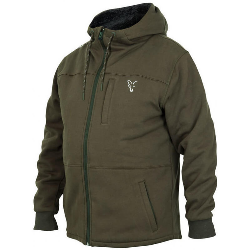 veste sherpa verte et argent fox