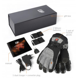 Gants Chauffants Unisexes Gris - avec batterie rechargeable