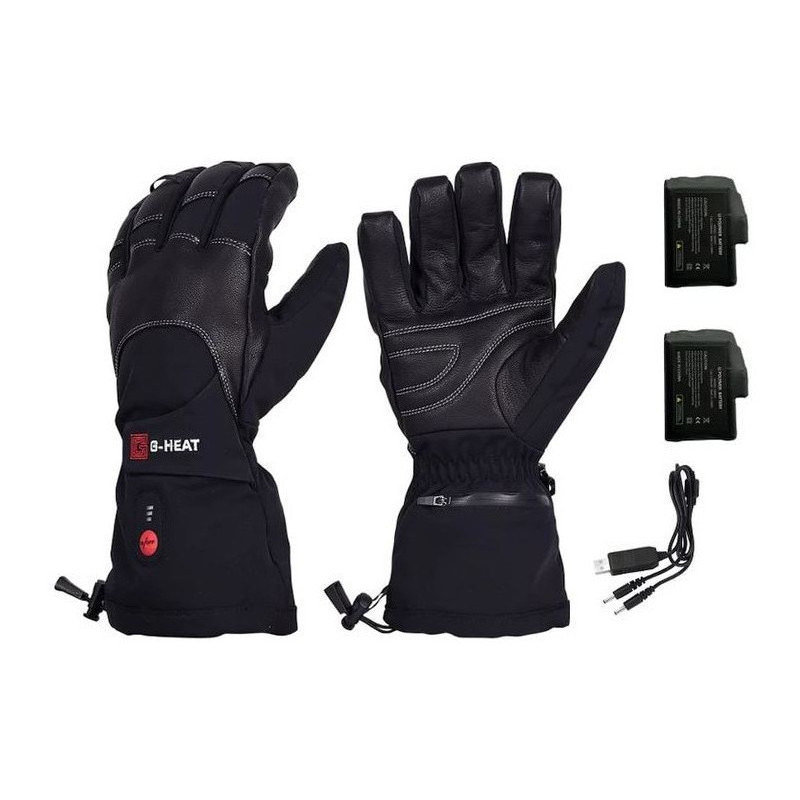 Gants de ski chauffants en cuir EVO-3 + Batterie - G-HEAT - Pecheur-Online