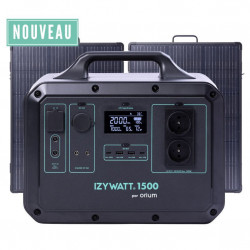 Pack station d'énergie IZYWATT 1500 + 2 Panneaux solaires 315W (630W) - ORIUM