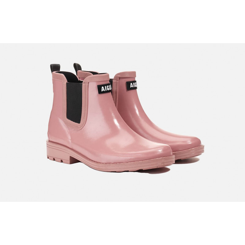 bottines de pluie femme carville misty rose