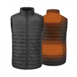 Gilet chauffant Noir - Coupe Regular pour hommes avec Batterie Rapidpower