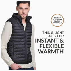 Gilet chauffant Noir - Coupe Regular pour hommes avec Batterie