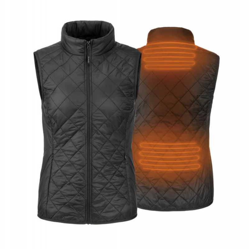 Gilet chauffant pour femmes Noir avec Batterie Rapidpower - Sans manches -  Pecheur-Online