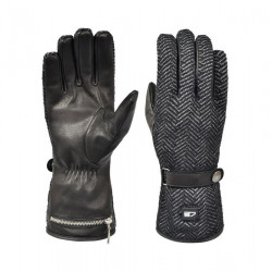 Gants chauffants en cuir hybride - Noir/Gris - avec batterie rechargeable