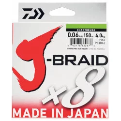 Tresse J-BRAID X8 Chartreuse 150 m - DAIWA